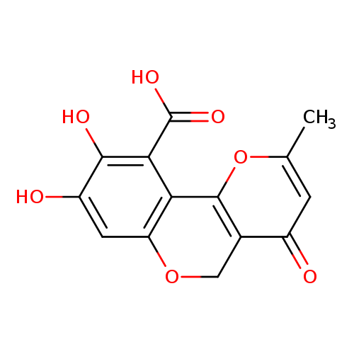 Cc1cc(=O)c2c(o1)c1c(OC2)cc(c(c1C(=O)O)O)O