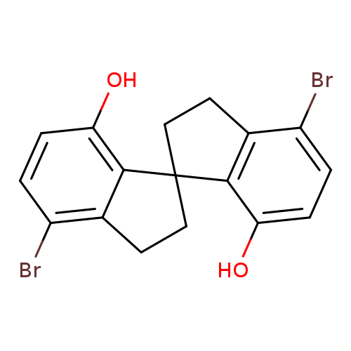 Oc1ccc(c2c1C1(CC2)CCc2c1c(O)ccc2Br)Br