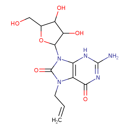 C=CCn1c(=O)n(c2c1c(=O)nc([nH]2)N)C1OC(C(C1O)O)CO