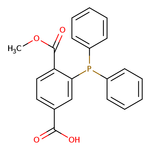 COC(=O)c1ccc(cc1P(c1ccccc1)c1ccccc1)C(=O)O