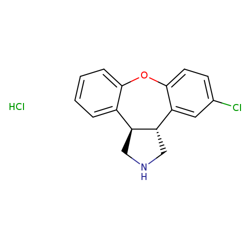 Clc1ccc2c(c1)[C@@H]1CNC[C@H]1c1c(O2)cccc1.Cl