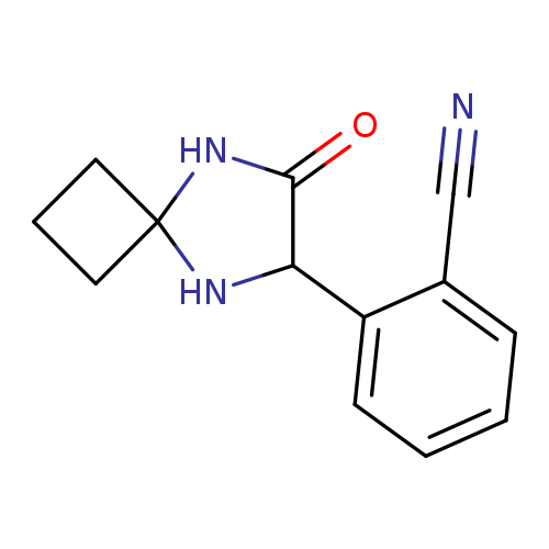 N#Cc1ccccc1C1NC2(NC1=O)CCC2
