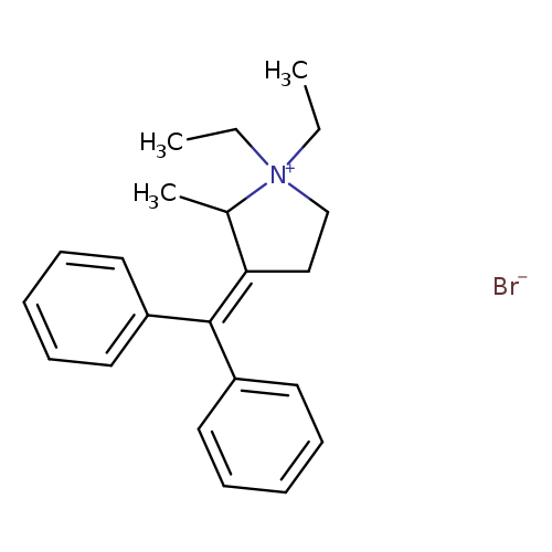 CC[N+]1(CC)CCC(=C(c2ccccc2)c2ccccc2)C1C.[Br-]