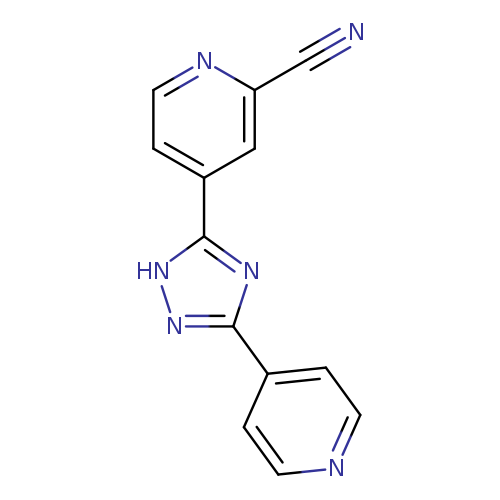 N#Cc1nccc(c1)c1[nH]nc(n1)c1ccncc1