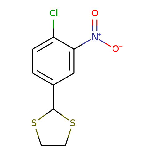 [O-][N+](=O)c1cc(ccc1Cl)C1SCCS1