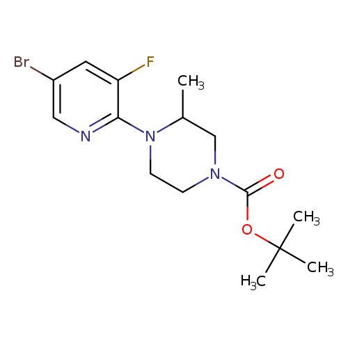 Brc1cnc(c(c1)F)N1CCN(CC1C)C(=O)OC(C)(C)C