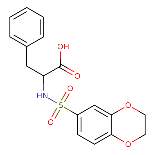 OC(=O)C(NS(=O)(=O)c1ccc2c(c1)OCCO2)Cc1ccccc1