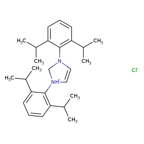 CC(c1cccc(c1N1C=C[NH+](C1)c1c(cccc1C(C)C)C(C)C)C(C)C)C.[Cl-]