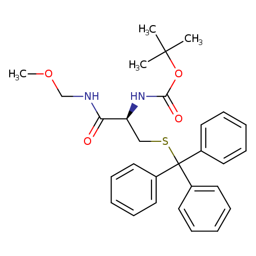 COCNC(=O)[C@@H](NC(=O)OC(C)(C)C)CSC(c1ccccc1)(c1ccccc1)c1ccccc1