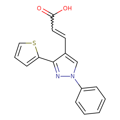 OC(=O)C=Cc1cn(nc1c1cccs1)c1ccccc1