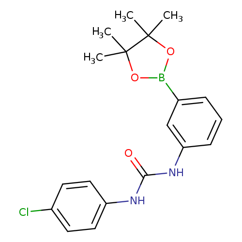O=C(Nc1ccc(cc1)Cl)Nc1cccc(c1)B1OC(C(O1)(C)C)(C)C