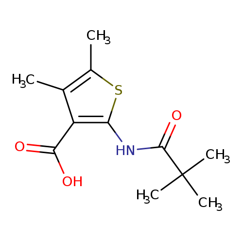 OC(=O)c1c(sc(c1C)C)NC(=O)C(C)(C)C
