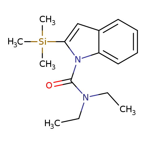 CCN(C(=O)n1c2ccccc2cc1[Si](C)(C)C)CC