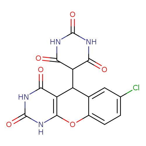 O=C1NC(=O)C(C(=O)N1)C1c2cc(Cl)ccc2Oc2c1c(=O)[nH]c(=O)[nH]2