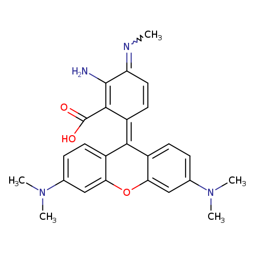 CN=C1C=CC(=C2c3ccc(cc3Oc3c2ccc(c3)N(C)C)N(C)C)C(=C1N)C(=O)O