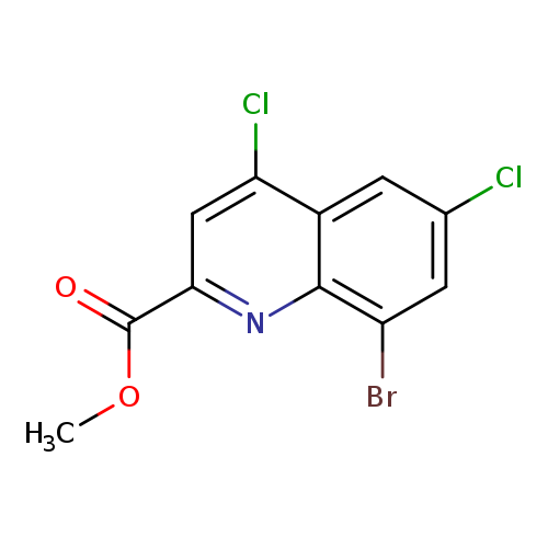 COC(=O)c1cc(Cl)c2c(n1)c(Br)cc(c2)Cl
