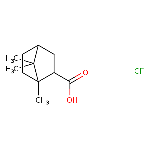 OC(=O)C1CC2C(C1(C)CC2)(C)C.[Cl-]
