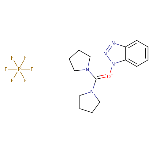 C1CCN(C1)C(=[O+]n1nnc2c1cccc2)N1CCCC1.F[P-](F)(F)(F)(F)F