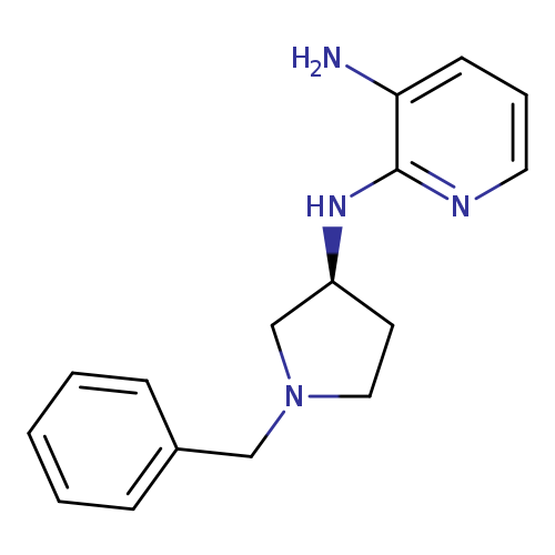 Nc1cccnc1N[C@H]1CCN(C1)Cc1ccccc1