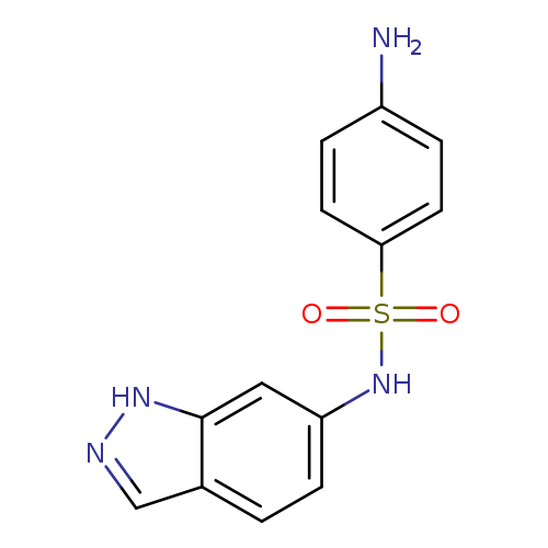 Nc1ccc(cc1)S(=O)(=O)Nc1ccc2c(c1)[nH]nc2