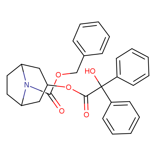 O=C(N1C2CCC1CC(C2)OC(=O)C(c1ccccc1)(c1ccccc1)O)OCc1ccccc1