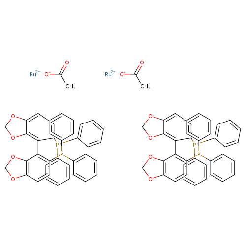 c1ccc(cc1)P(c1ccc2c(c1c1c3OCOc3ccc1P(c1ccccc1)c1ccccc1)OCO2)c1ccccc1.c1ccc(cc1)P(c1ccc2c(c1c1c3OCOc3ccc1P(c1ccccc1)c1ccccc1)OCO2)c1ccccc1.[O-]C(=O)C.[O-]C(=O)C.[Ru+2].[Ru+2]