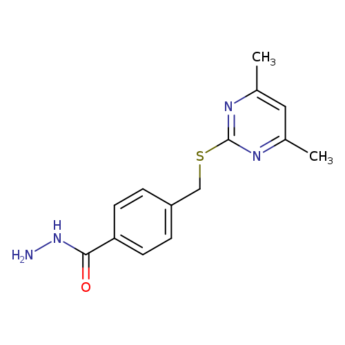 NNC(=O)c1ccc(cc1)CSc1nc(C)cc(n1)C
