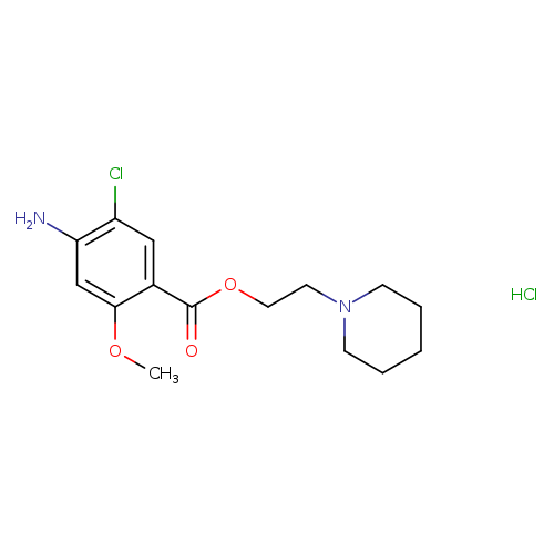 COc1cc(N)c(cc1C(=O)OCCN1CCCCC1)Cl.Cl