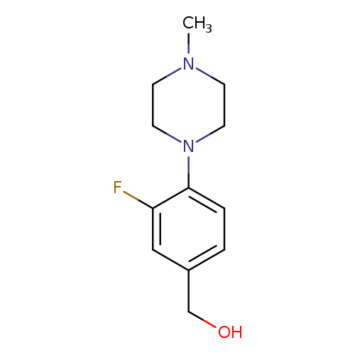 OCc1ccc(c(c1)F)N1CCN(CC1)C