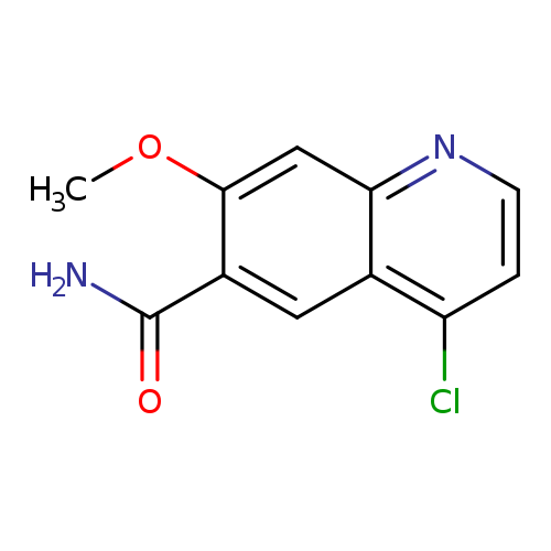 COc1cc2nccc(c2cc1C(=O)N)Cl