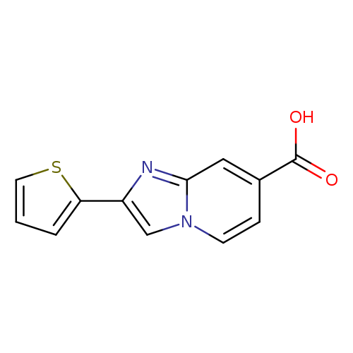 OC(=O)c1ccn2c(c1)nc(c2)c1cccs1
