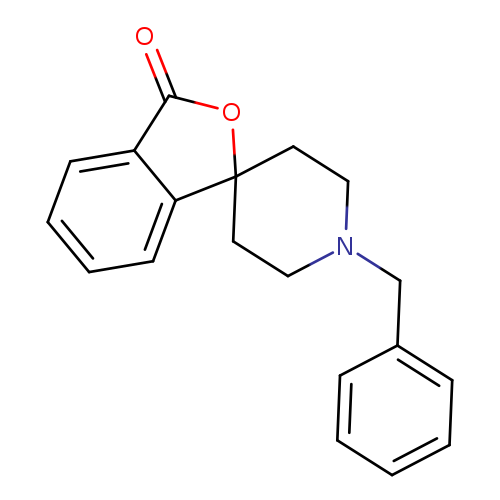 O=C1OC2(c3c1cccc3)CCN(CC2)Cc1ccccc1