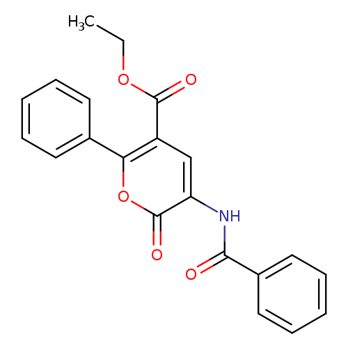 CCOC(=O)c1cc(NC(=O)c2ccccc2)c(=O)oc1c1ccccc1