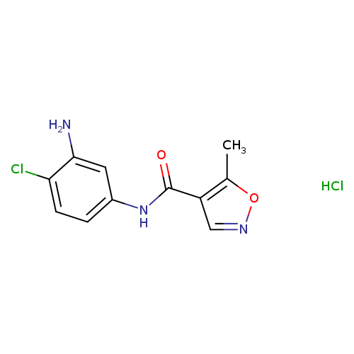 O=C(c1cnoc1C)Nc1ccc(c(c1)N)Cl.Cl