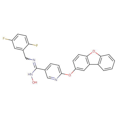 ONC(=NCc1cc(F)ccc1F)c1ccc(nc1)Oc1ccc2c(c1)c1ccccc1o2