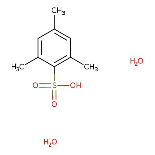 Cc1cc(C)cc(c1S(=O)(=O)O)C.O.O