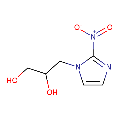 [O-][N+](=O)c1nccn1CC(CO)O