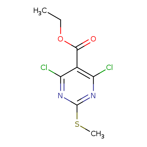 CCOC(=O)c1c(Cl)nc(nc1Cl)SC