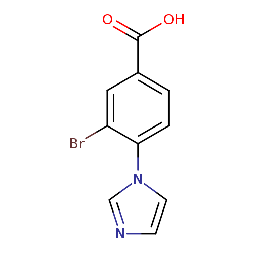 Brc1cc(ccc1n1cncc1)C(=O)O