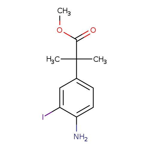 COC(=O)C(c1ccc(c(c1)I)N)(C)C