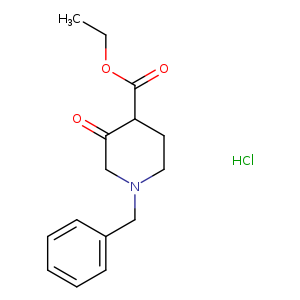 CCOC(=O)C1CCN(CC1=O)Cc1ccccc1.Cl