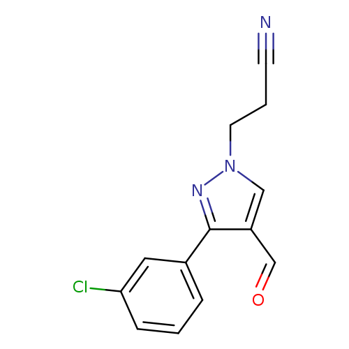 N#CCCn1cc(c(n1)c1cccc(c1)Cl)C=O