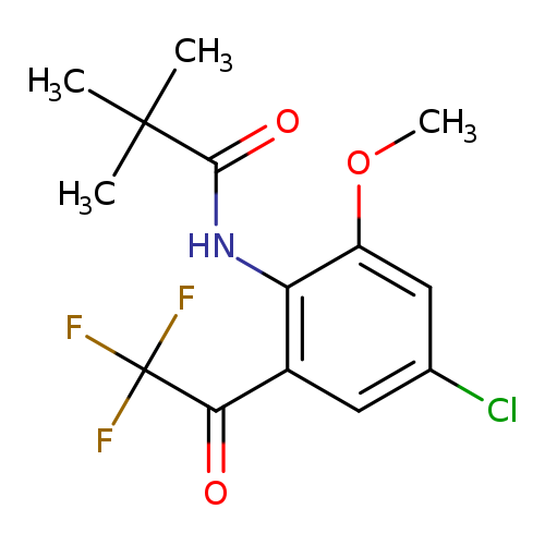 COc1cc(Cl)cc(c1NC(=O)C(C)(C)C)C(=O)C(F)(F)F