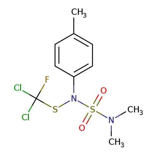 Cc1ccc(cc1)N(S(=O)(=O)N(C)C)SC(Cl)(Cl)F