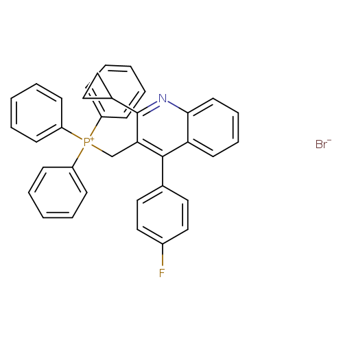 Fc1ccc(cc1)c1c(C[P+](c2ccccc2)(c2ccccc2)c2ccccc2)c(nc2c1cccc2)C1CC1.[Br-]