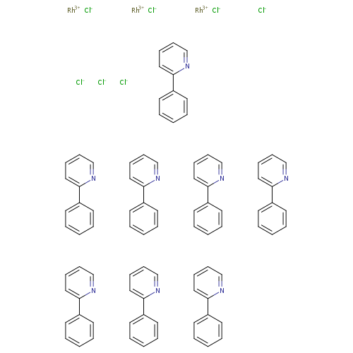 c1ccc(cc1)c1ccccn1.c1ccc(cc1)c1ccccn1.c1ccc(cc1)c1ccccn1.c1ccc(cc1)c1ccccn1.c1ccc(cc1)c1ccccn1.c1ccc(cc1)c1ccccn1.c1ccc(cc1)c1ccccn1.c1ccc(cc1)c1ccccn1.[Cl-].[Cl-].[Cl-].[Cl-].[Cl-].[Cl-].[Cl-].[Rh+3].[Rh+3].[Rh+3]