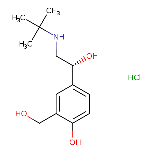 OCc1cc(ccc1O)[C@H](CNC(C)(C)C)O.Cl