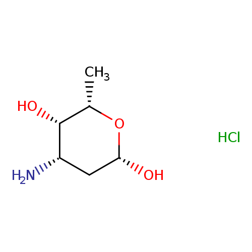 O[C@@H]1C[C@H](N)[C@@H]([C@@H](O1)C)O.Cl