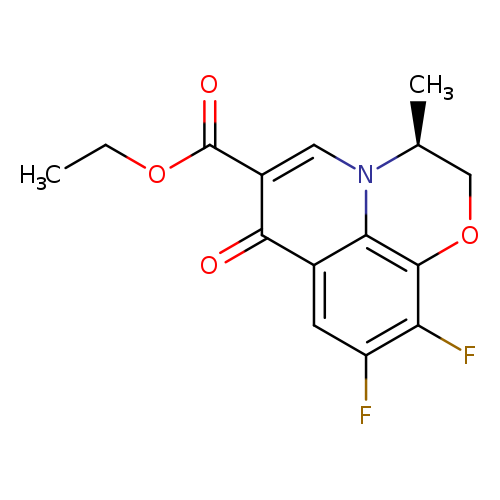 CCOC(=O)c1cn2[C@@H](C)COc3c2c(c1=O)cc(c3F)F