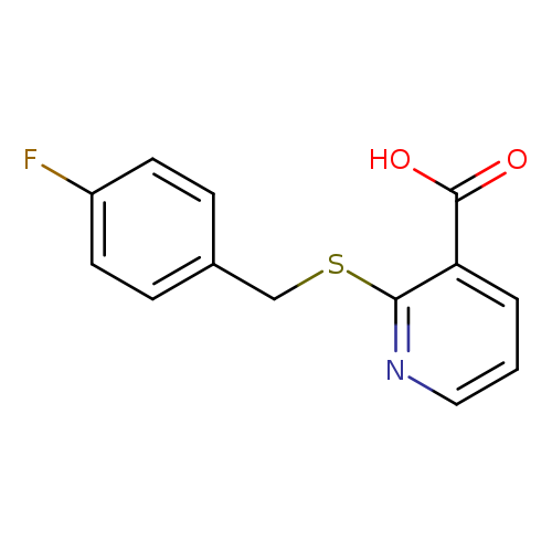 Fc1ccc(cc1)CSc1ncccc1C(=O)O